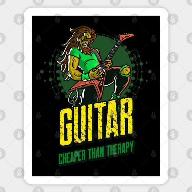 Guitar, Cheaper Than Therapy Sticker by DeliriousSteve